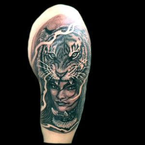 tiger girl warrior tattoo
