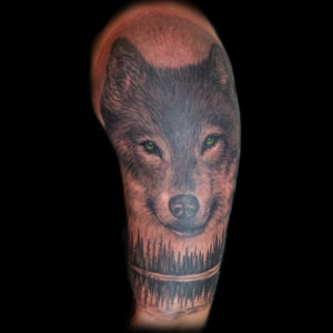 realistic wolf tattoo