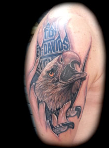 Harley Davidson eagle tattoo inside skin