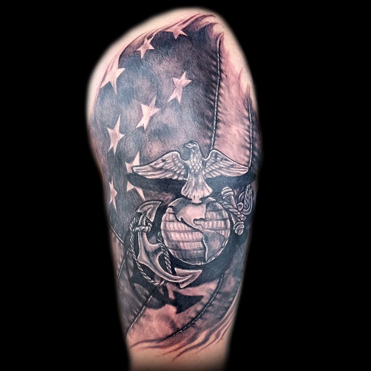 Venetian Tattoo Gathering : Tattoos : Skull : Patriotic sleeve