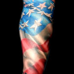color American flag tattoo patriotic