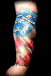 color American flag tattoo patriotic