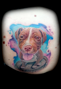 watercolor dog tattoo