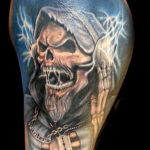grim reaper tattoo lightning