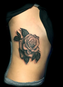 3d rose tattoo ribs side