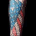 color Forearm America flag tattoo