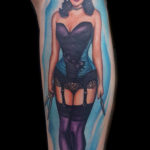 color pinup girl tattoo