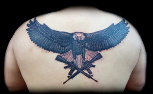 military eagle tattoo machine guns