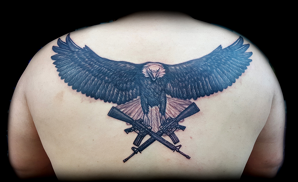 realistic eagle tattoos done at Masterpiece Tattoo in San Francisco