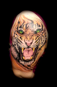 realistic color tiger tattoo