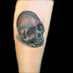skull 3d tattoo baseball