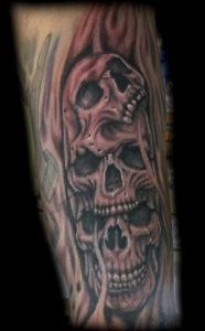 creepy skull tattoo