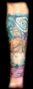 Buddha galaxy tattoo