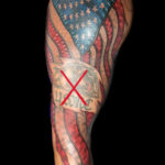 sleeve arm American flag tattoo