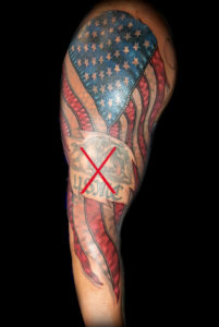 sleeve arm American flag tattoo