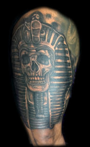 Egyptian skull tattoo pharaon