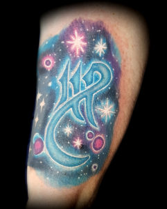 galaxy zodiac color tattoo