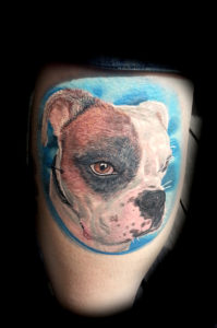 boxer dog portrait tattoo