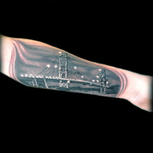 golden gate bridge tattoos done at Masterpiece Tattoo in San Francisco