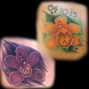 mother daughter flowers tattoo orchids