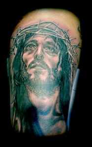 Jesus portrait tattoo