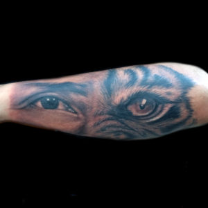 tiger human eye tattoo surrealism