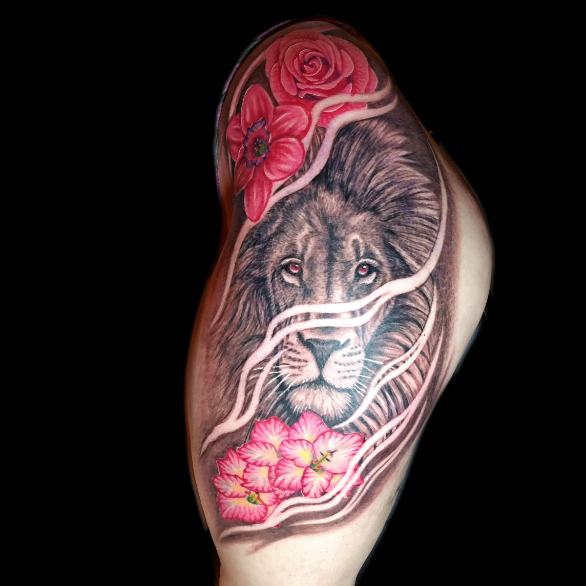 Tattoo Design Lion Rose Download - Etsy Norway