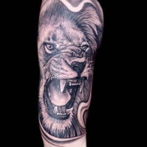 lion roar tattoo