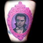 Dracula frame portrait tattoo 3d