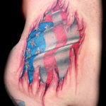 American flag inside skin tattoo 3d