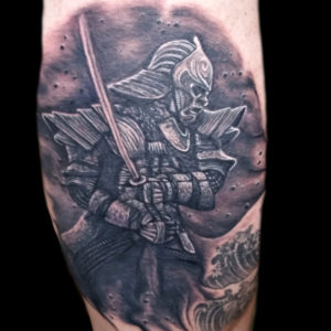 realistic samurai tattoo