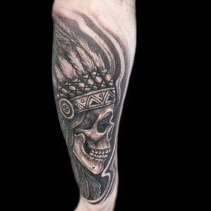 chief skull realistic tattoo