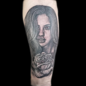 sexy girl rose tattoo