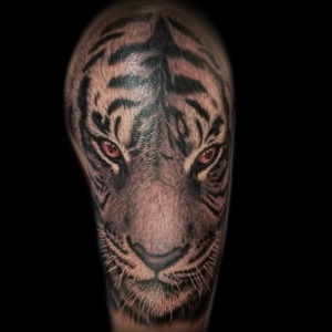 tiger color eyes tattoo