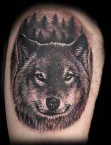 wolf trees tattoo