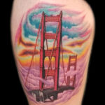 color golden gate bridge tattoo