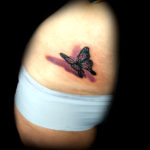 3d butterfly tattoo hip