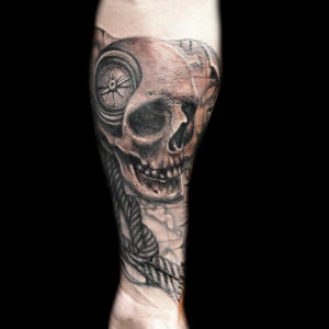 nautical skull tattoo rope