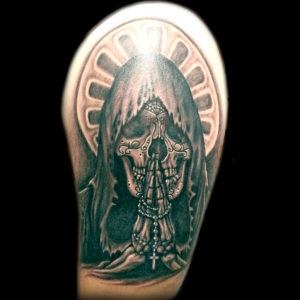 skull santa muerte tattoo holy death