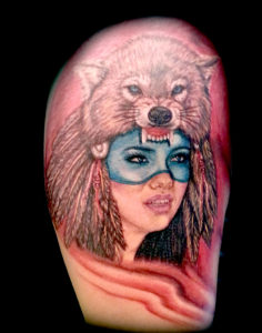 wolf girl tattoo
