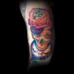 3d girly rose skull tattoo