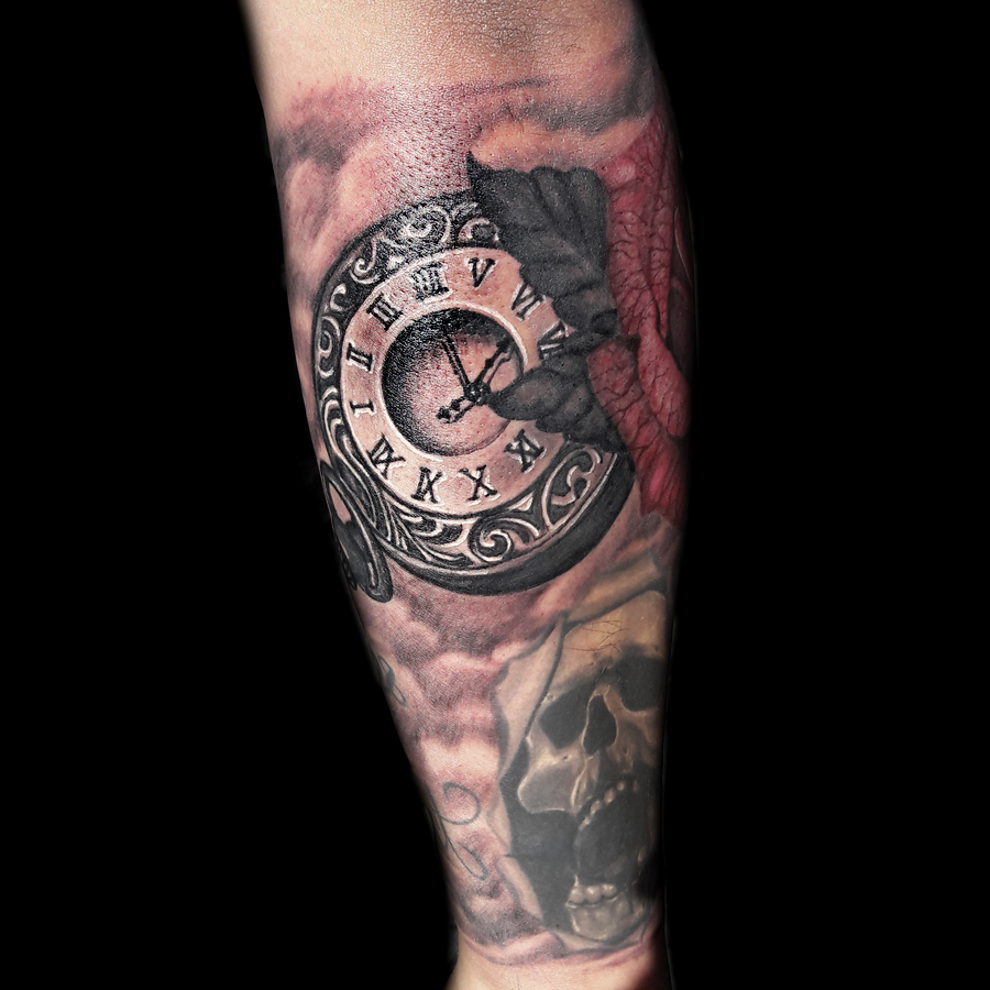 pocket watch tattoo #tattoo #tattoos #ink #art #artist #black #clock #... |  TikTok