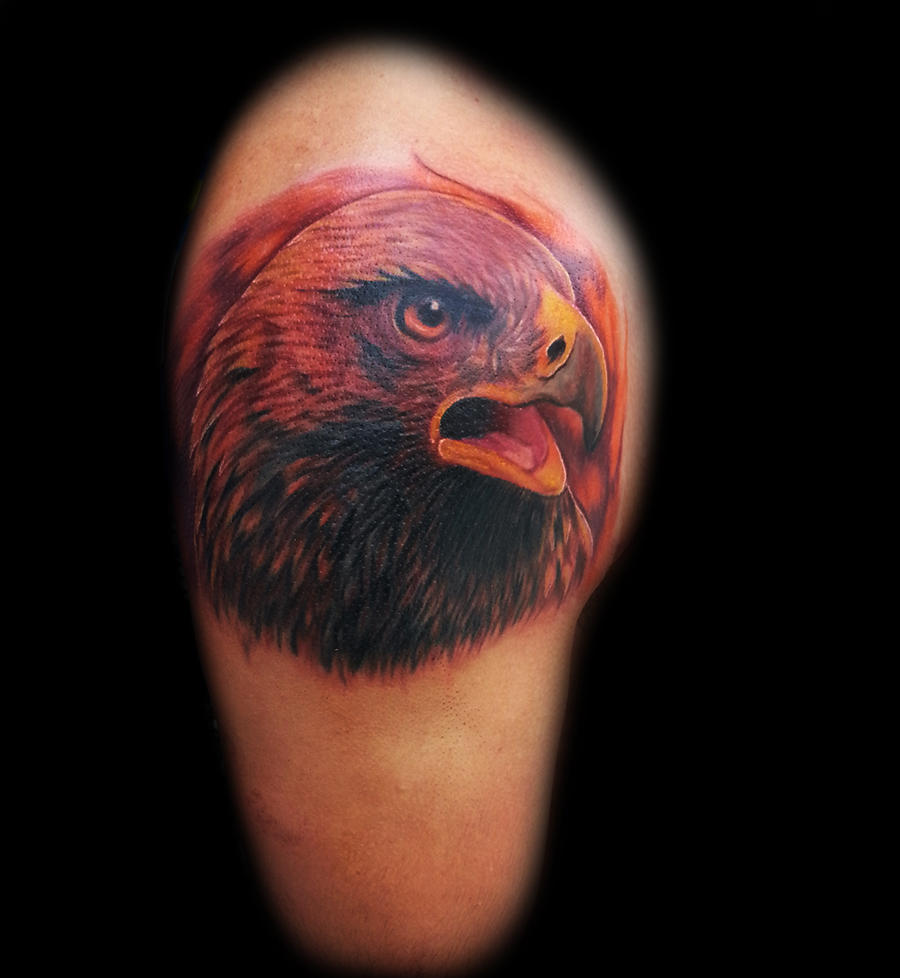 realistic eagle tattoos done at Masterpiece Tattoo in San Francisco