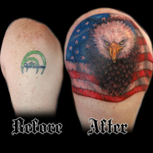 eagle American flag tattoo color