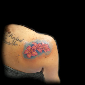 plumeria flower realistic tattoo