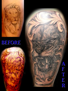 lion filigree tattoo