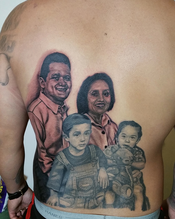 realistic family tattoos done at Masterpiece Tattoo in San Francisco