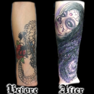 catrina galaxy cover up tattoo