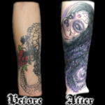 day of the dead galaxy catrina cover-up tattoo