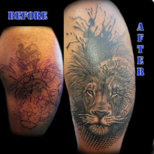 cover up lion tattoo